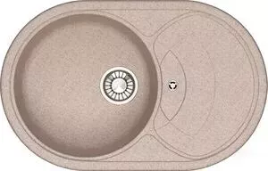 Мойка кухонная Glanz J-033-34 песочная, с сифоном