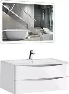 Мебель для ванной Vincea Roberta L.White W Led A 100 белый глянец