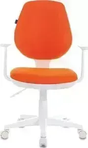 Кресло офисное Brabix Fancy MG-201W с подлокотниками, пластик белый оранжевое TW-96-1 532410