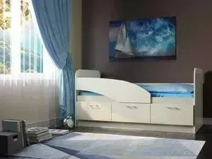 Кровать одинарная ОЛМЕКО 06.223 180 Дельфин/белый/белый/ДВПО: белый