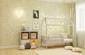 Кровать RooRoom Домик с ограничителем (цвет серый) спальное место 160х80
