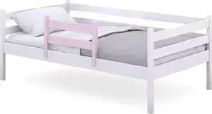 Кровать RooRoom со съемным бортиком Вики цвет белый, борт розовый спальное место 160х80