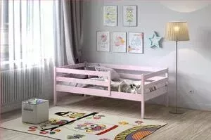 Кровать RooRoom с ограничителем Вики цвет розовый спальное место 160х80
