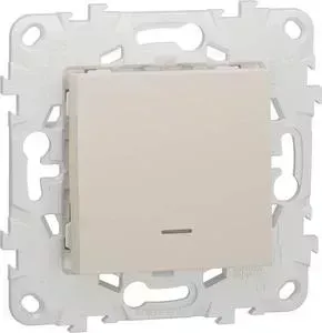 Переключатель Schneider Electric одноклавишный с подсветкой Unica New NU520344N