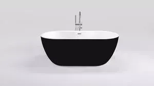 Акриловая ванна Black&amp;amp;White Black&White Swan 180x75 каркас, слив-перелив push-open (111SBBL)