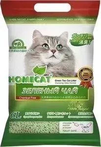 Наполнитель HomeCat Green Tea Cat Litter Зеленый чай комкующийся для кошек 6л (2253583)