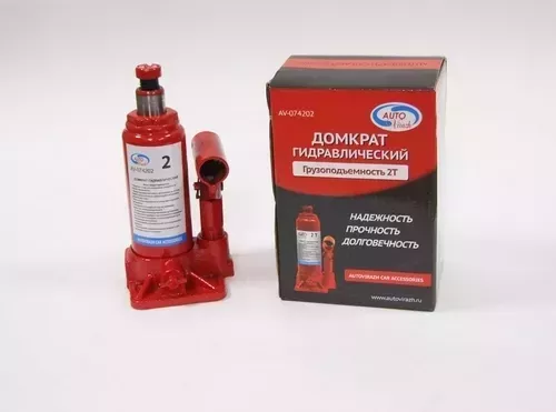 Домкрат AUTOVIRAZH 2 т гидравл. в коробке "" (красный)подъем 150-290мм 2 т в ""