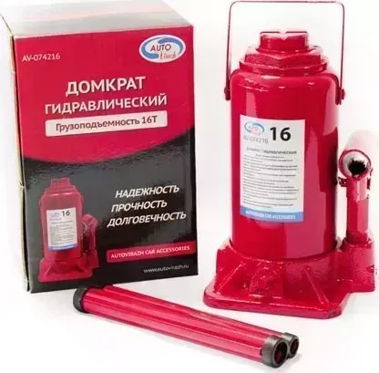 Домкрат AUTOVIRAZH 16т гидравл. (красный) подъем 210-345мм