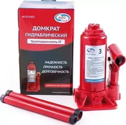 Домкрат AUTOVIRAZH 3 т гидравл. (красный) подъем 160-300мм