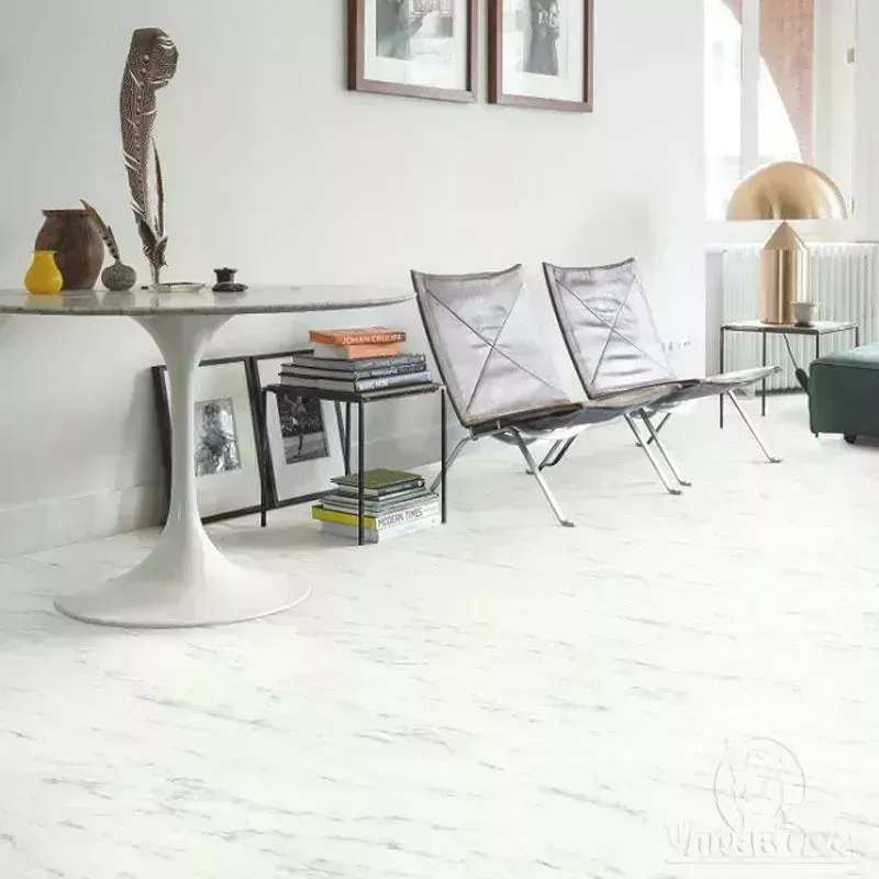 ПВХ плитка  LIVYN Ambient Click AMCL 40136 Мрамор каррарский белый