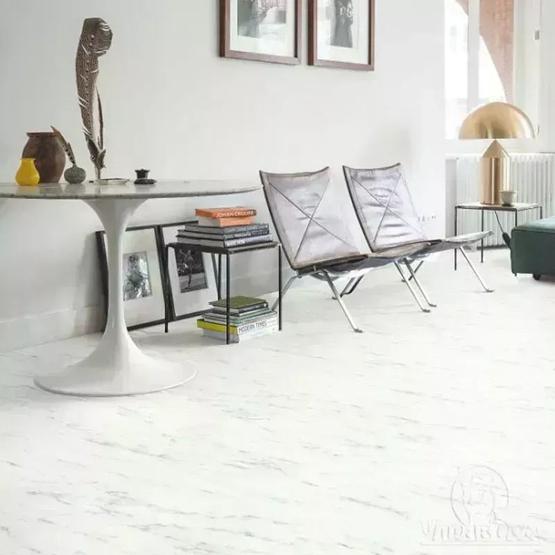 ПВХ плитка  Quick Step LIVYN Ambient Glue Plus AMGP 40136 Мрамор каррарский белый