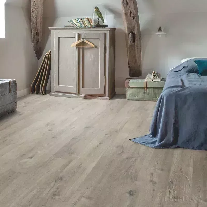 ПВХ плитка  Quick Step LIVYN Pulse Click PUCL 40106 Дуб хлопковый темно-серый пилёный