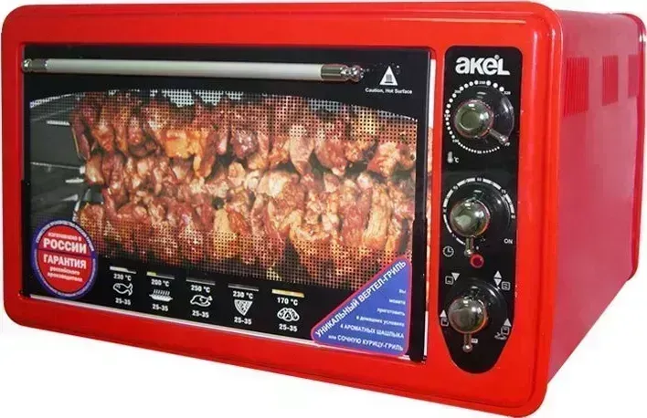 Мини-печь  AKEL AF-740 красный