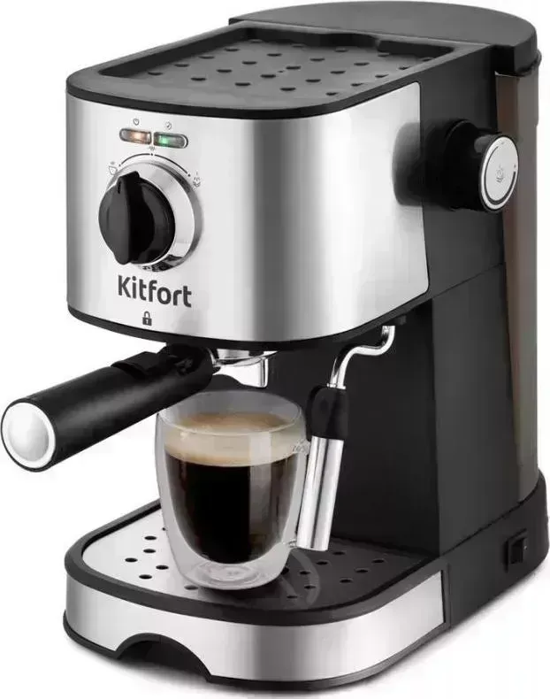 Кофеварка KITFORT KT-753 черный/нержавеющая сталь