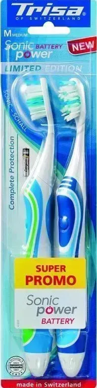 Электрическая зубная щётка  Trisa Sonicpower Battery 2шт (666700-Blue-Green)