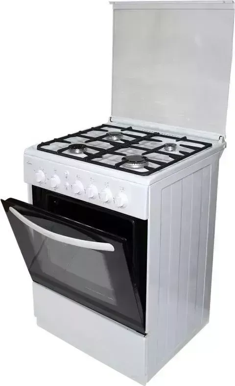 Плита газовая FLAMA HG 6421 W белый (стеклянная крышка)