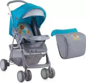 Коляска Lorelli TERRA + накидка на ножки Сине-серый / Blue Grey Hello Bear 1718