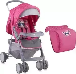 Прогулочная коляска Lorelli TERRA + накидка на ножки Розовый / Pink Kitty 1723