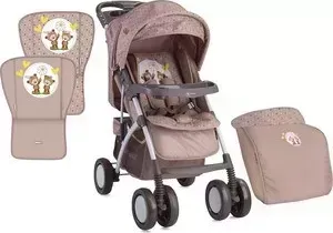 Прогулочная коляска Lorelli RIO + накидка на ножки Бежевый / Beige Daisy Bears 1730