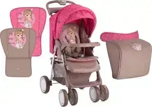 Прогулочная коляска Lorelli FOXY + накидка на ножки Розово-бежевый / RoseBeige Princess 1703