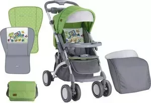 Прогулочная коляска Bertoni APOLLO+ накидка на ножки Зелено-серый / GreenGrey Car 1714