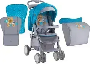 Прогулочная коляска Lorelli FOXY + накидка на ножки Сине-серый / BlueGrey Hello Bear 1718