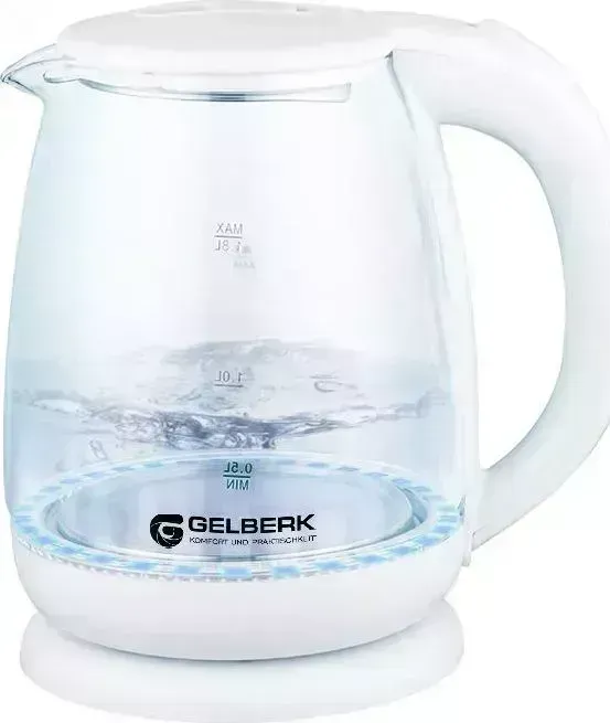 Чайник электрический Gelberk GL-398 белый/стекло