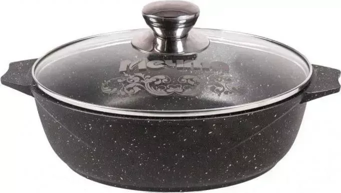 Кастрюля МЕЧТА Гранит black 6л стекл.крышка (36802)