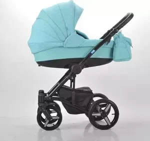 Коляска MR SANDMAN West-East Premium (3 в 1) 50% Эко кожа Бирюзовый Перфорированный - Бирюзовый в Принт (KMSWEP50-0736CH12)