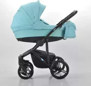 Коляска MR SANDMAN Vector Premium (2 в 1) 50% кожа Бирюзовый Перфорированный - Бирюзовый в Принт (KMSVP50-0713CH12)