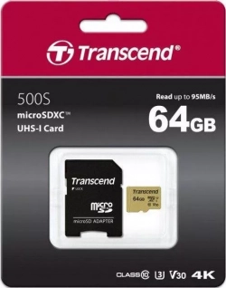 Карта памяти TRANSCEND microSD 64GB TS64GUSD500S ( + adapter)
