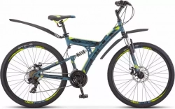 Велосипед STELS Focus MD 27.5 21-SP V010 Синий/неоновый зелёный (LU089832*LU083835*19) взрослый MD