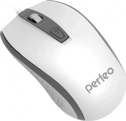 Мышь компьютерная  Perfeo PF-383-OP-W/GR белый/серый (PF-4931)