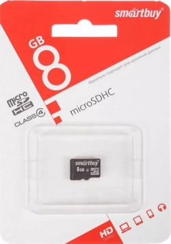 Карта памяти  Smartbuy MicroSDHC 8GB Сlass4