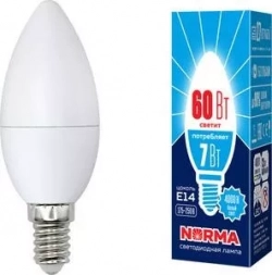 Светодиодная лампа VOLPE LED-C37-7W/NW/E14/FR/NR