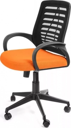 Кресло офисное  OLSS ИРИС черная спинка оранжевое сиденье