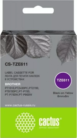 Расходный материал для печати CACTUS CS-TZE611 черный
