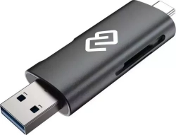 Устройство чтения карт памяти DIGMA USB 2.0/Type C CR-CU2520-G серый