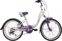 Велосипед NOVATRACK 20" BUTTERFLY белый-фиолетовый