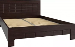 Кровать COMPASS Изабель ИЗ-711К (с ламелью и опорами) орех темный 200x140