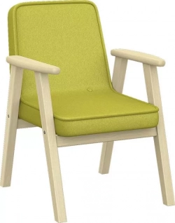 Кресло Мебелик Ретро ткань лайм, каркас лак
