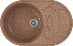 Мойка кухонная GREENSTONE GRS-18S-307 терракот, с сифоном
