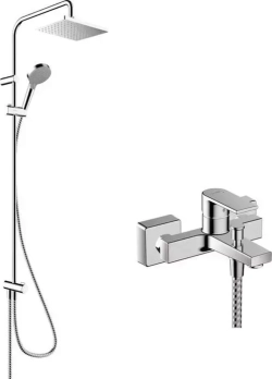 Смеситель для ванны Hansgrohe Vernis Shape с душевым гарнитуром, хром (71450000, 26282000)
