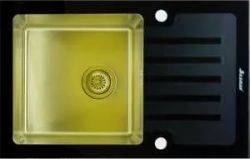 Мойка кухонная Seaman Eco Glass SMG-780B Gold (PVD) вентиль-автомат (SMG-780B-Gold.B)
