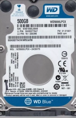 Жесткий диск Western Digital Blue 500GB/2,5/SATA III (WD5000LPCX)