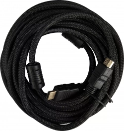 Кабель BURO HDMI (m)-HDMI (m) 5м феррит.кольца Позолоченные контакты черный (HDMI-V1.4-5MC)
