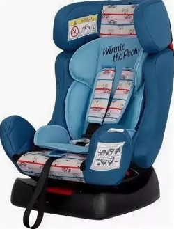 Автокресло SIGER Диона Винни Пух полосы бирюзовый, гр.0+/I/II (KRES2660)