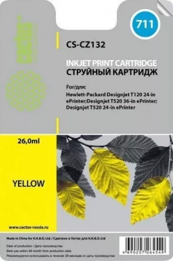 Картридж CACTUS Расходный материал для печати CS-CZ132 YELLOW