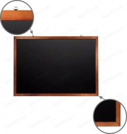 Доска магнитная BRAUBERG 236895 черная, деревянная окрашенная рамка, для мела 100x150