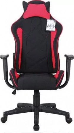 Кресло офисное Brabix компьютерное GT Racer GM-101 подушка, ткань, черное/красное 531820